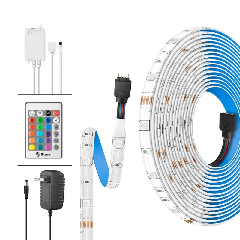 Steren Kit Tira LED Multicolor RGB para Interiores 5 m, MODLED-KIT/5