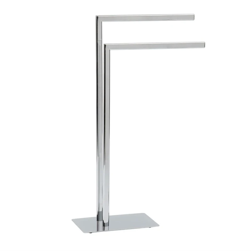 Toallero de baño plateado de metal moderno