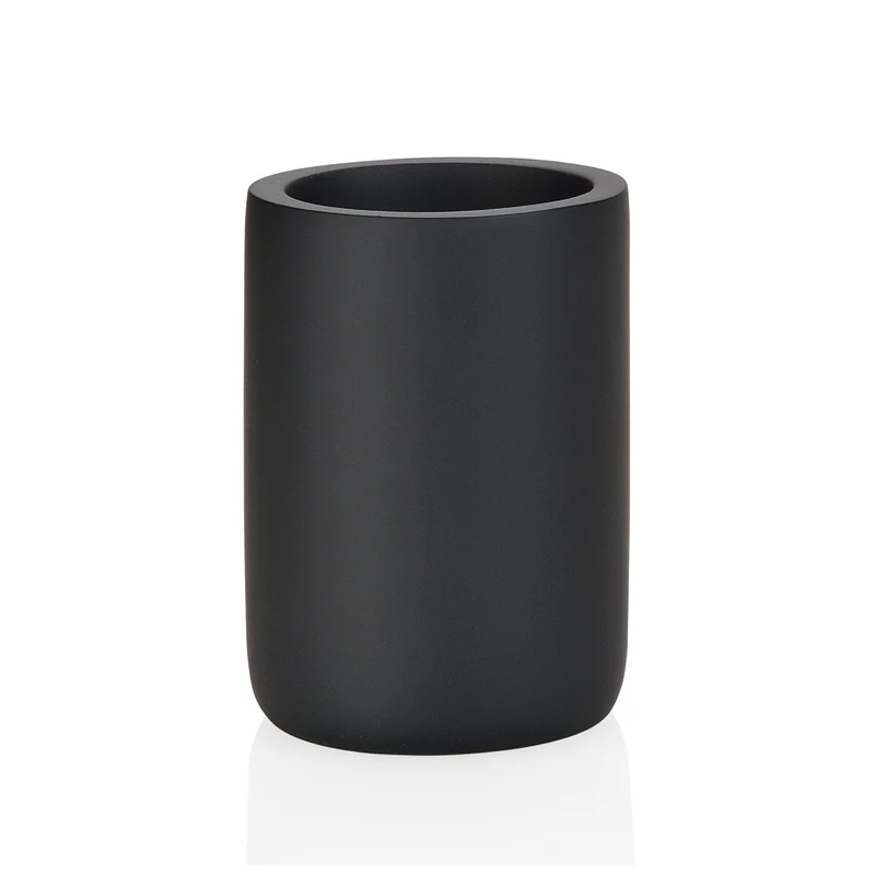Portacepillos de baño de resina negro