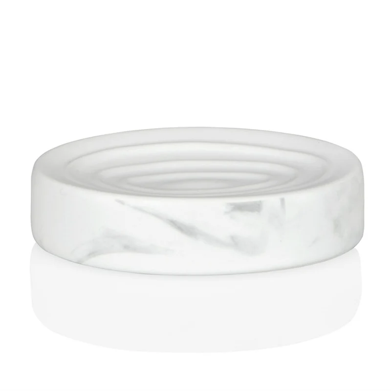 Jabonera de baño de cerámica blanca