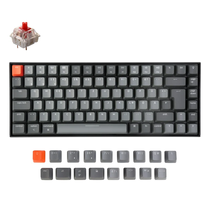 Teclado mecánico inalámbrico Keychron K2 (Distribución alemana ISO-DE) - Version 2