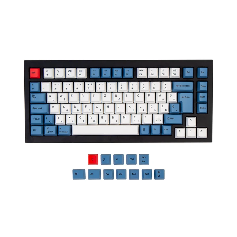 Conjunto de teclas OEM de sublimación por tinta en PBT ISO y ANSI Q1 y Q1 Pro y Q2 y Q2 Pro y V1 y V2 y K2 y K2 Pro - - Azul