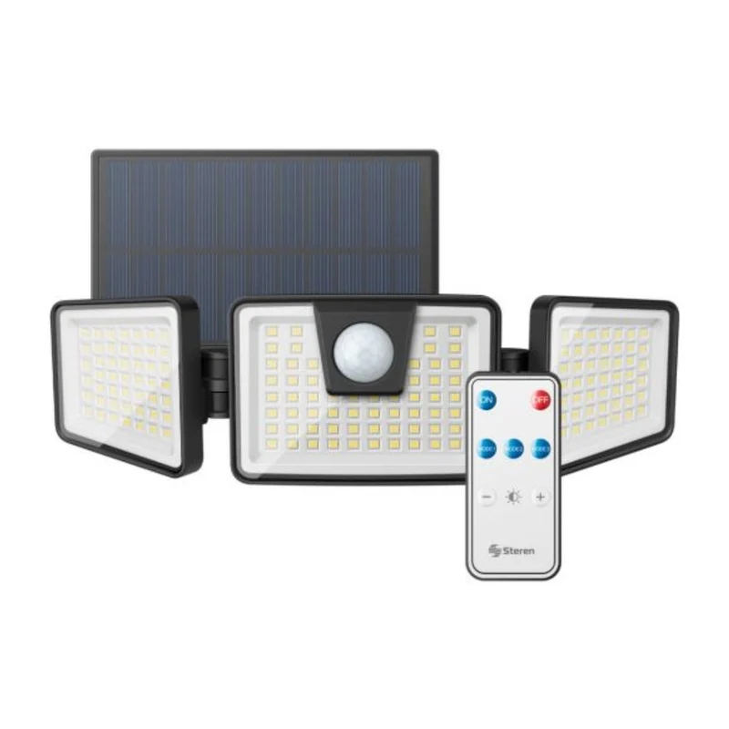 Steren Reflector LED Recargable con Panel Solar, LAM-077