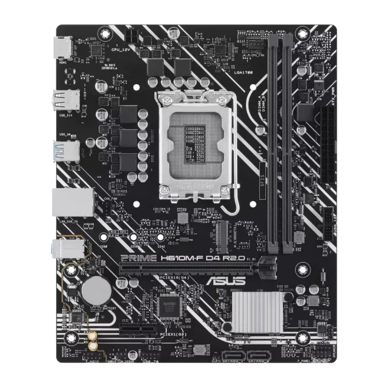 Asus Tarjeta Madre Intel H610, Micro-ATX para Intel 12ª/13ª Gen, PRIME H610M-F D4 R2.0