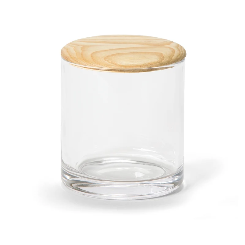 Caja para algodones de cristal y madera