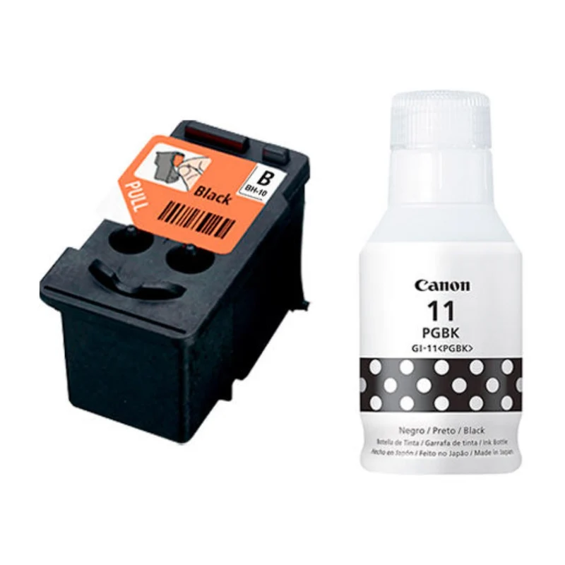 Canon Kit Cabezal de Impresión BH-10 y Botella de Tinta Negra GI-11, 3418C006AA
