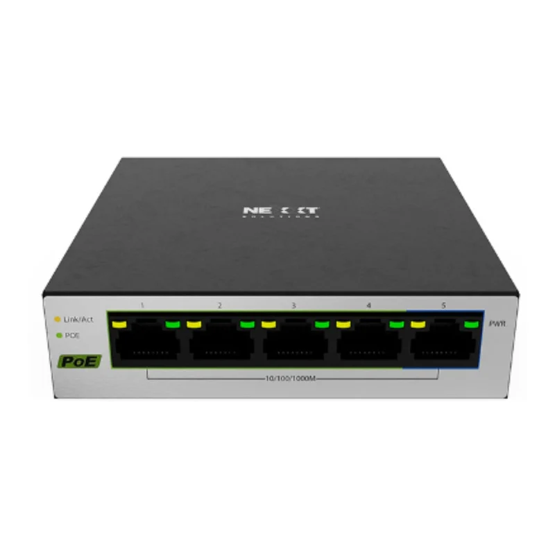 Nexxt Solutions Infrastructure Switch POE+ Gigabit de Escritorio 5 Puertos, NSW-V501P