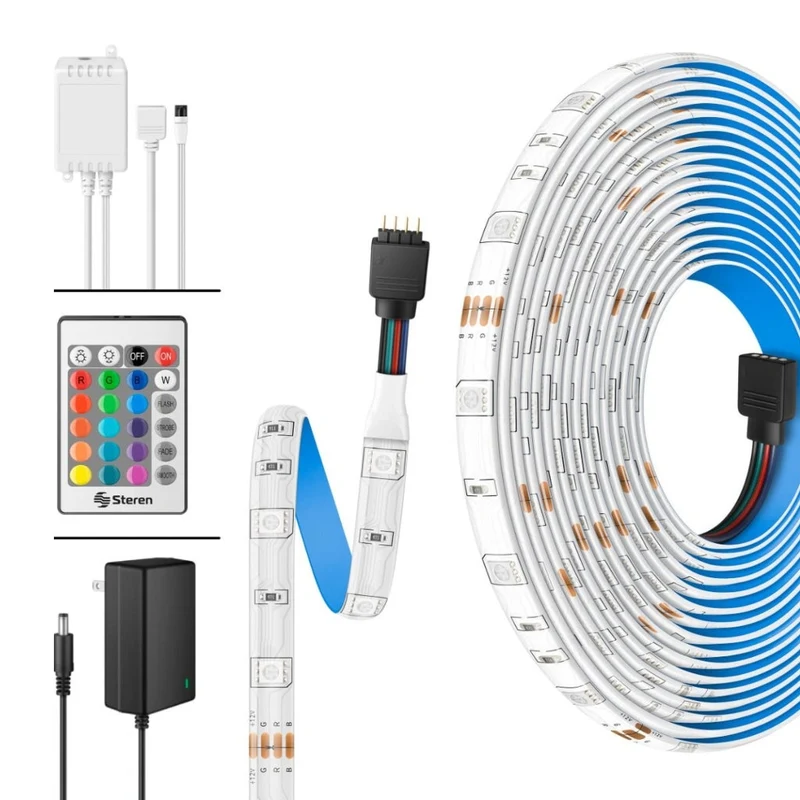 Steren Kit Tira LED Multicolor RGB para Interiores 10 m, MODLED-KIT/10