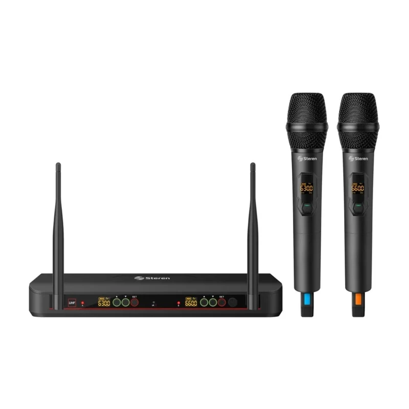 Steren Set Micrófonos Inalámbricos UHF MIC-8020, 2 Unidades