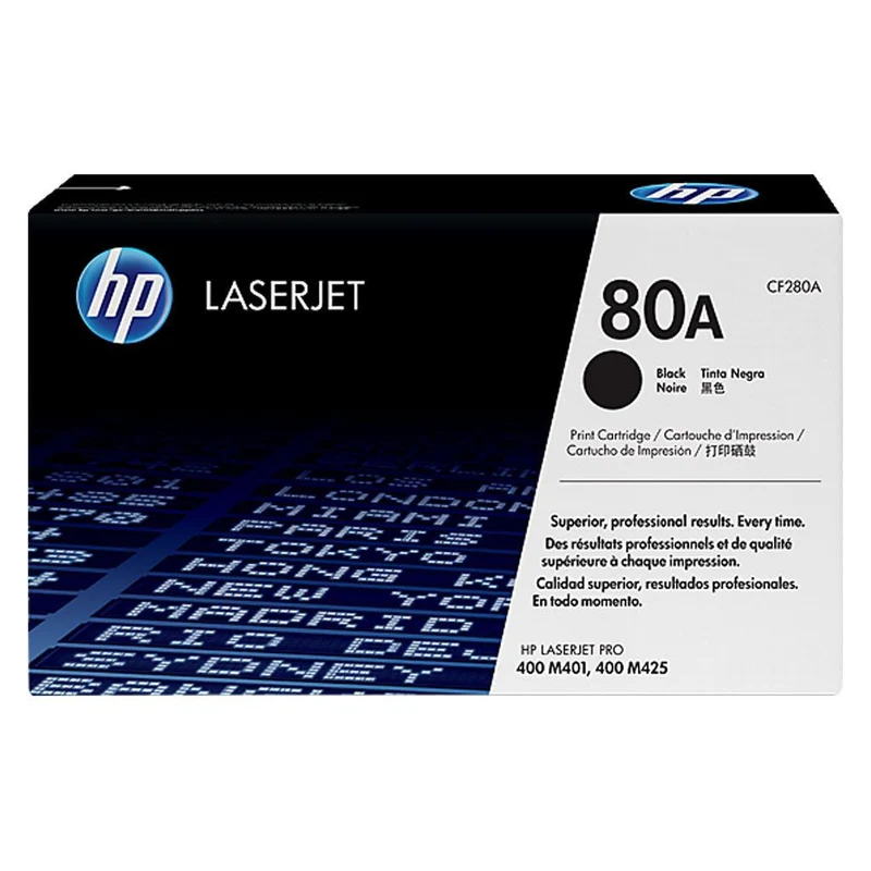 HP Tóner Negro 80A (CF280A) 2,700 Páginas