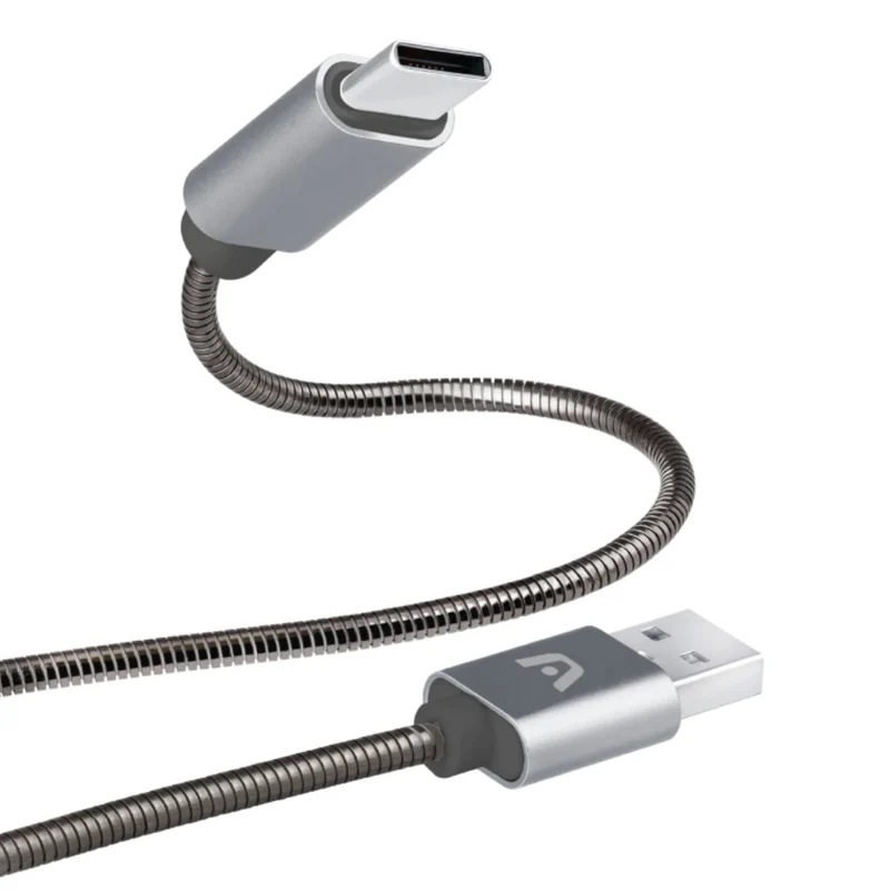 Argom Cable Trenzado Metálico Tipo C a USB 2.0, 1 Metro