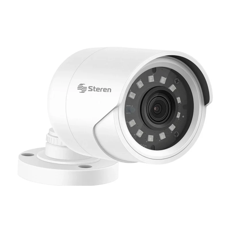 Steren Cámara de Seguridad Mini Bullet 2 MP FHD Tetrahíbrida para Exteriores, CCTV-1018