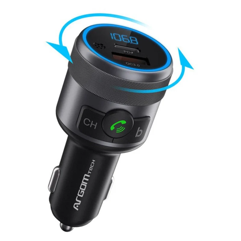 Argom Adaptador para Carro Bluetooth, ARG-AC-0343BK