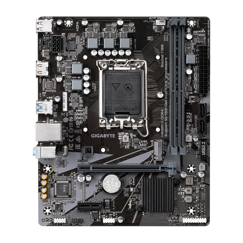 Gigabyte Tarjeta Madre Intel H610 DDR4 2xDIMM M.2 PCIe 3.0, H610M K DDR4