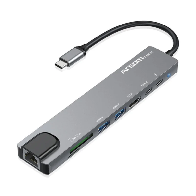 Argom Hub Adaptador 8 en 1 USB-C (ARG-UB-0093)