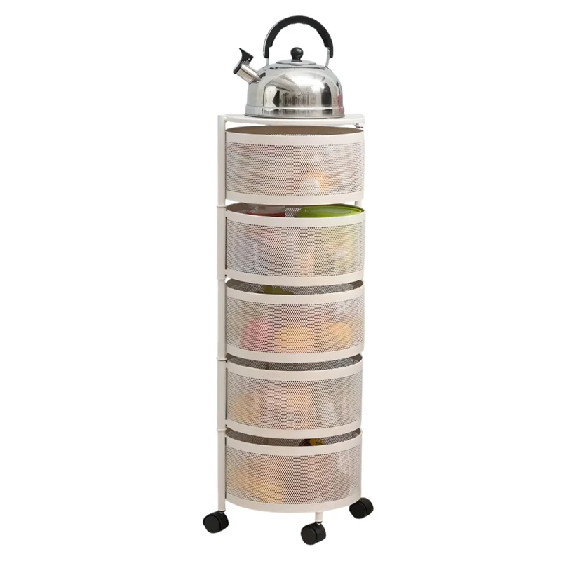 Miomu Estante Giratorio Para Frutas y Verduras Multiuso, 4 Niveles