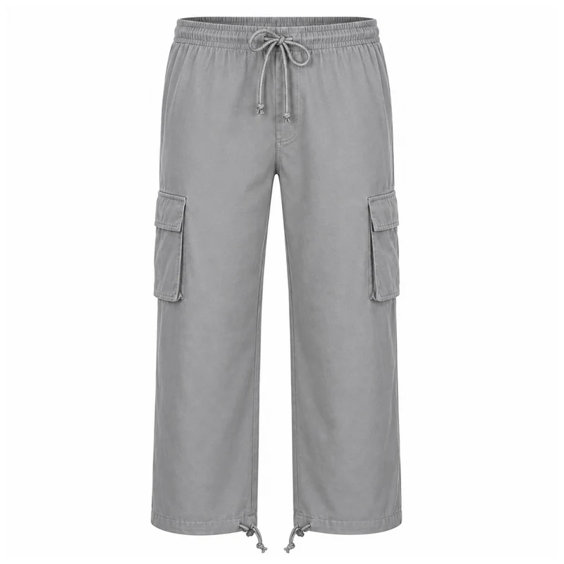 Miomu Pantalón Tipo Cargo para Hombre, Grisáceo