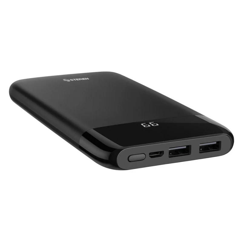 Steren Power Bank de 8,000 mAh con 2 Salidas USB y Display
