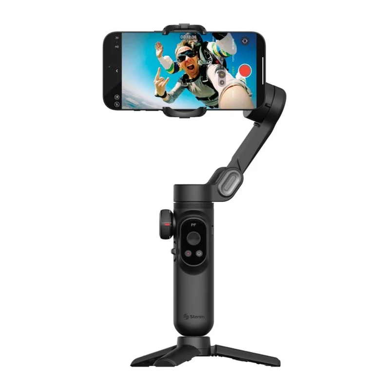 Steren Estabilizador Gimbal de 3 Ejes con Iluminación LED, GMB-3000