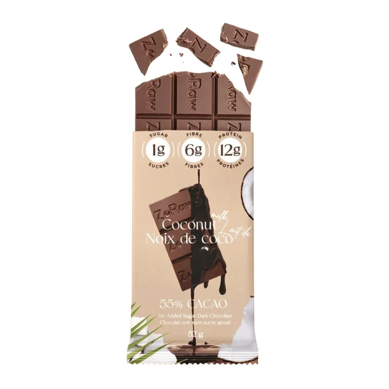 ZoRaw Barras de Chocolate con Proteína, 12 Unidades