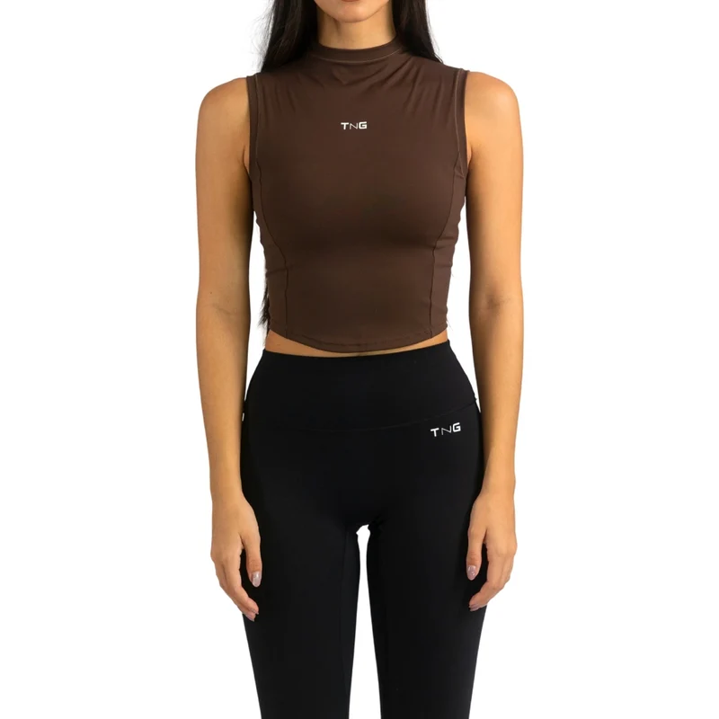 TNG Blusa Deportiva Pulse Tank Café, para Mujer
