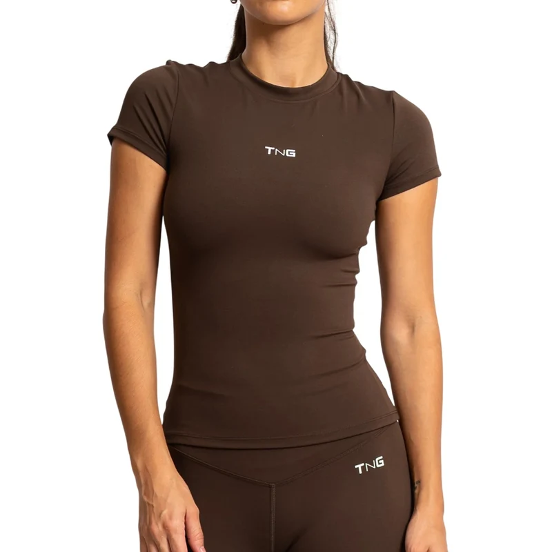 TNG Camiseta Manga Corta Pulse Café, para Mujer