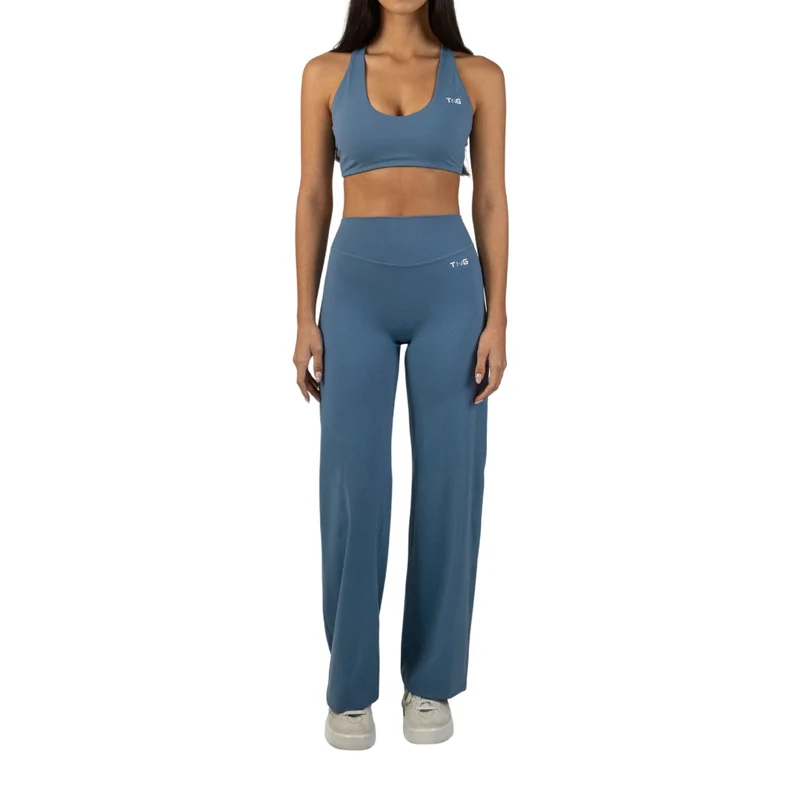 TNG Conjunto Deportivo Top y Leggings Relume Extendido Celeste, para Mujer