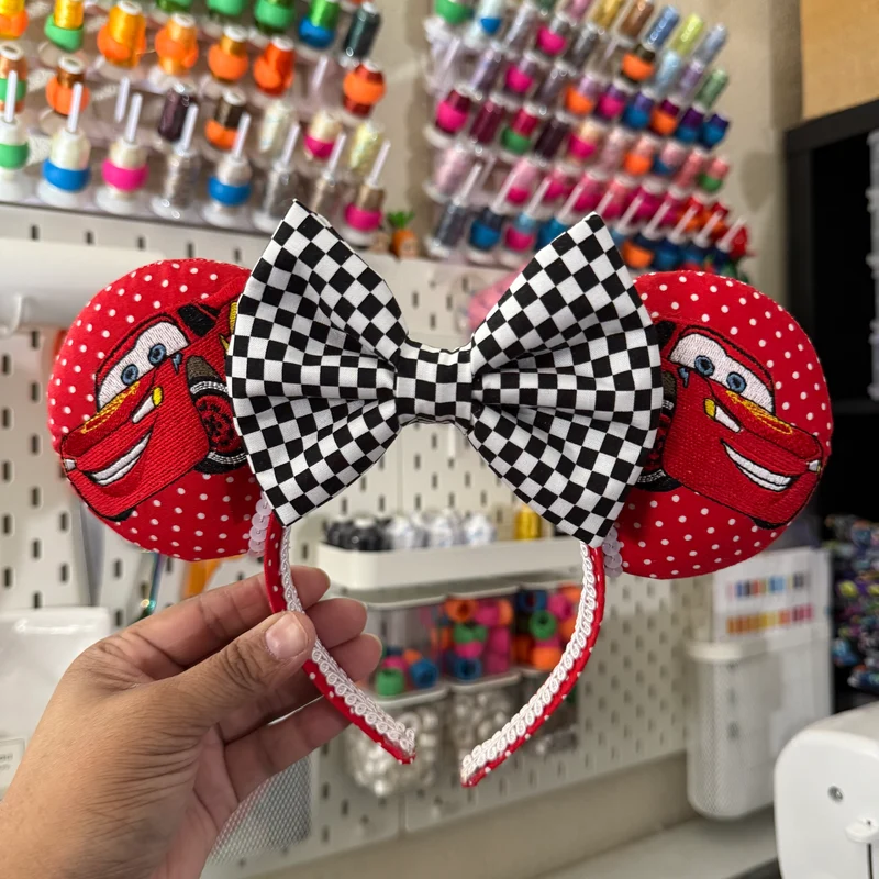 Red Polka Dot Embroidered Mouse Ears