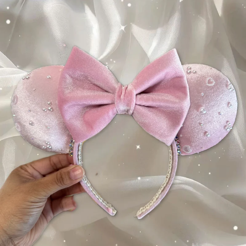 Light Pink Pearl Velvet Ears