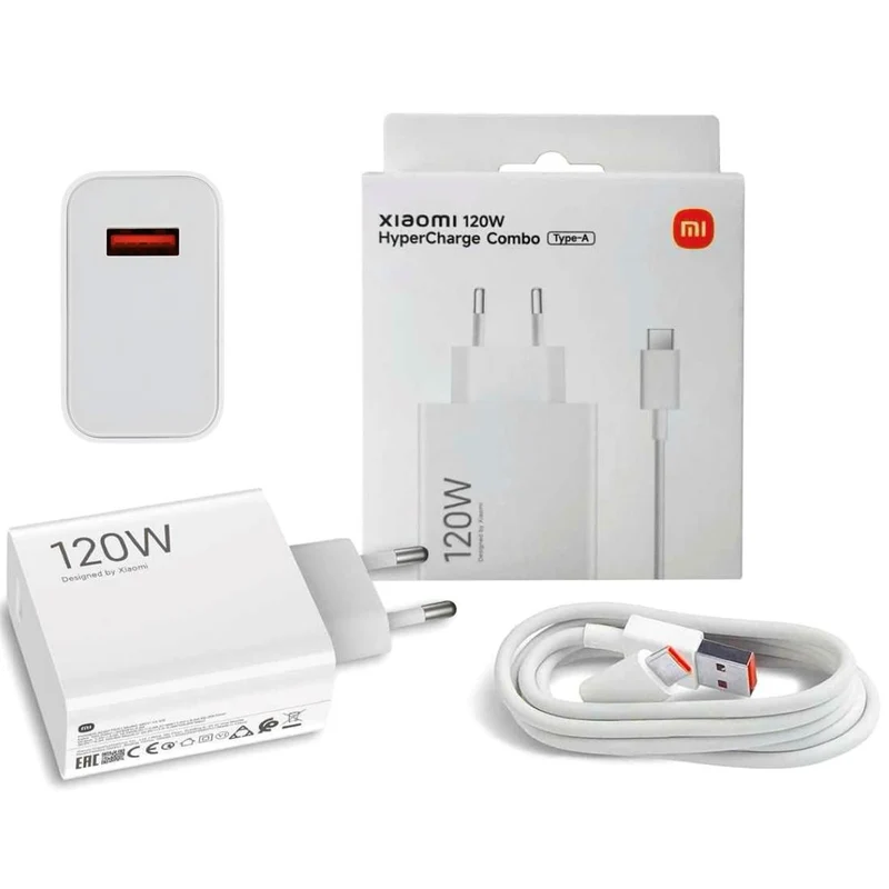 Cargador USB 120W+ Cable USB A USB-C Xiaomi (bhr9462)