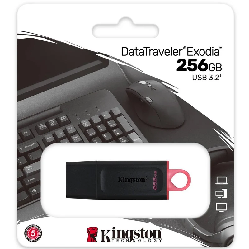 Memoria USB 3.2 256GB Kingston Datatraveler Exodia Negro