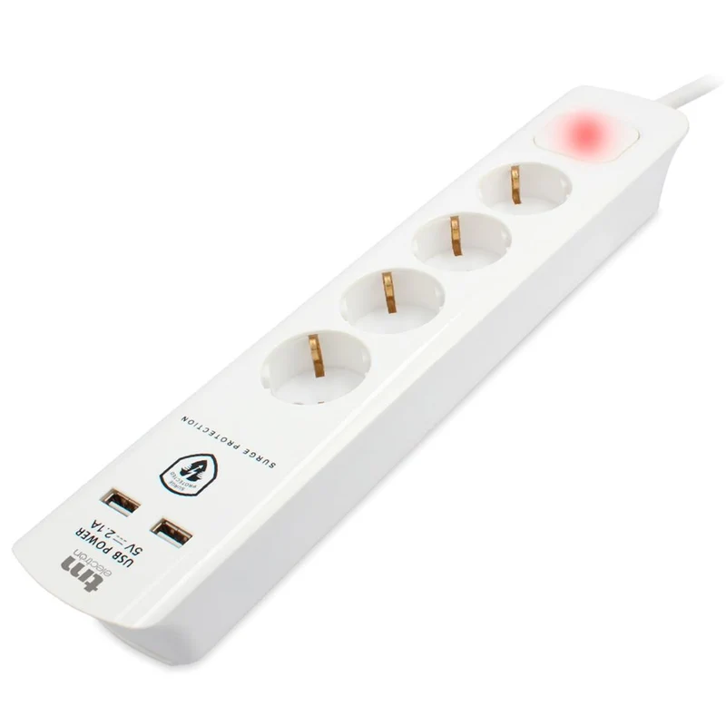 Tm Base Múltiple 4 Tomas Con 2 USB (tmuad304)