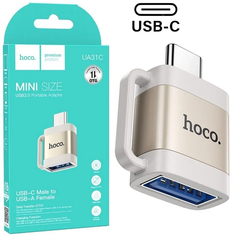 Hoco Ua31c Adaptador OTG USB-C A Usb-a Gris