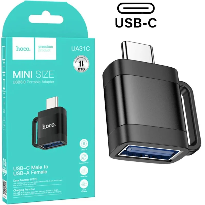 Hoco Ua31c Adaptador OTG USB-C A Usb-a Negro