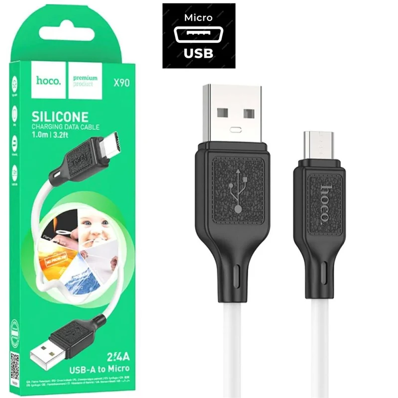 Hoco X90 Cable Cool Silicone Micro White