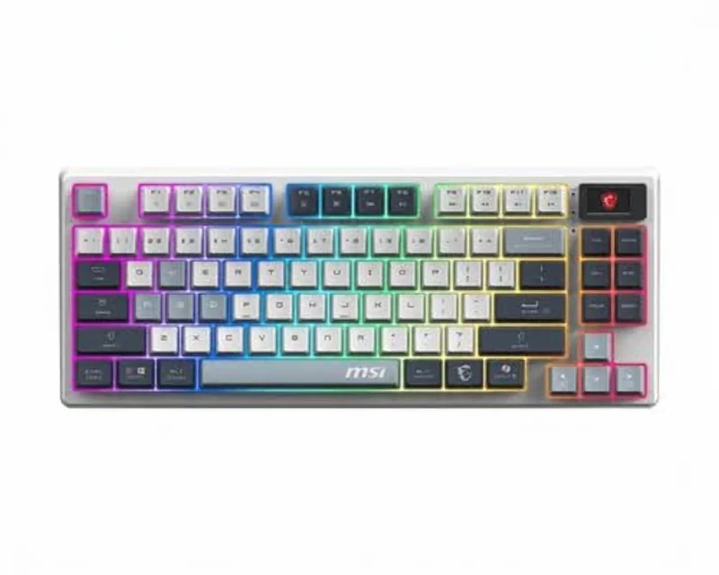 Teclado MSI FORGE GK600 TKL W SKY US LED, Blanco