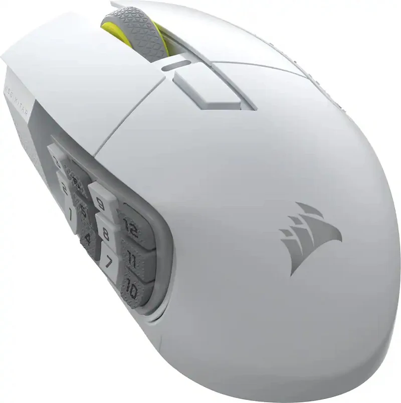 Mouse Corsair CH-9314011-WW Scimitar Elite, Wireless, Blanco