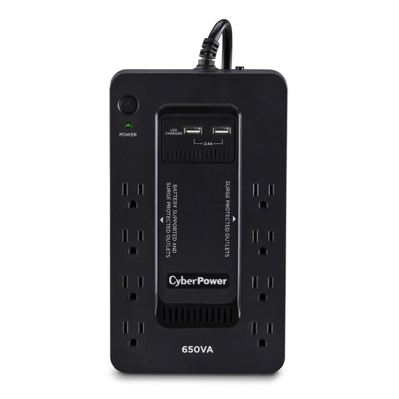No Break CyberPower SX650U, 650 VA, 360 W, Negro