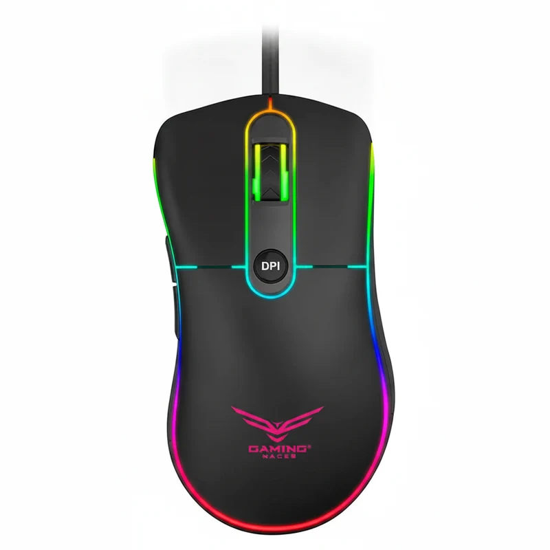 Mouse Gamer Naceb Gaming NA-0933, Rainbow