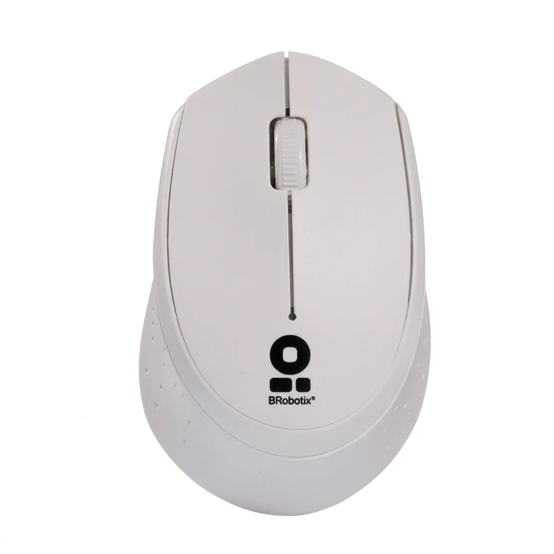 Mouse Inalámbrico BROBOTIX 6000809 Óptico, 1000 DPI, Blanco