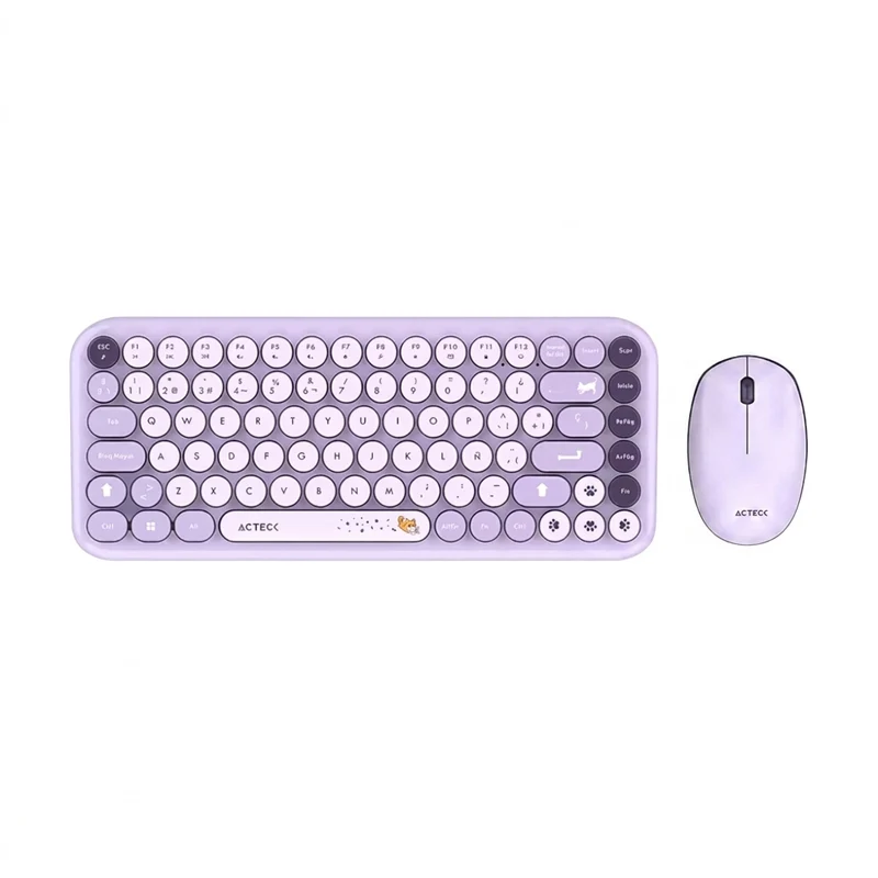Kit Teclado y Mouse ACTECK MK4 80, Violeta