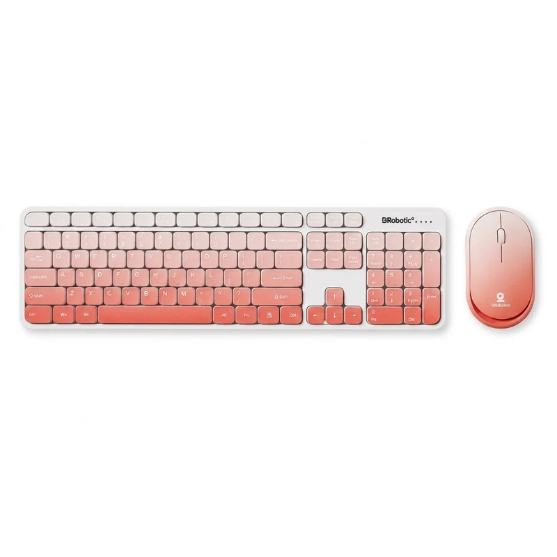 Kit Teclado y Mouse BROBOTIX 6008041 Inalámbrico Bluetooth, Rosa