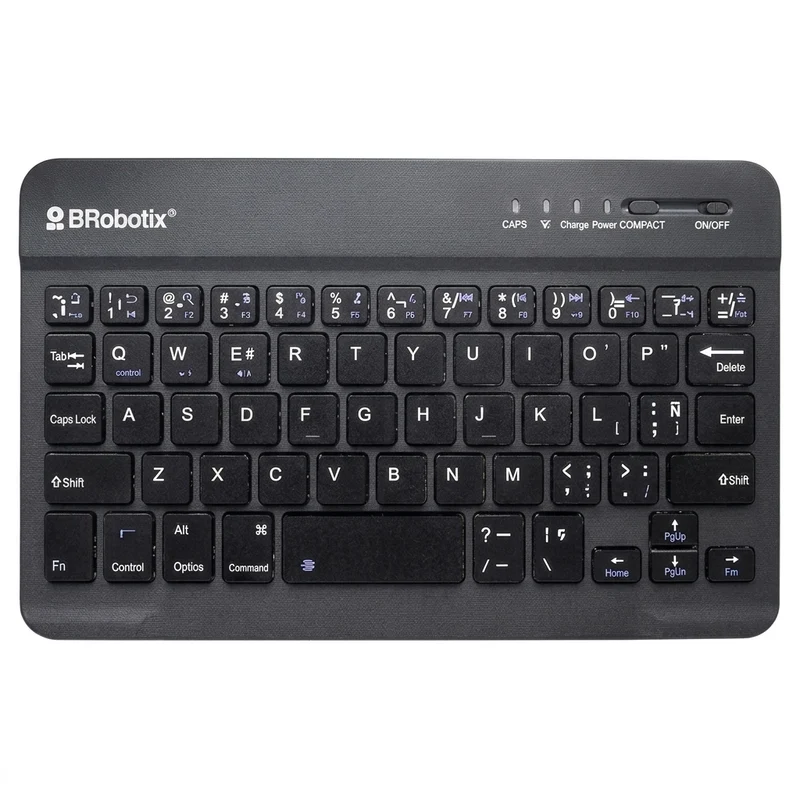 Teclado BROBOTIX 6006436 Inalámbrico Bluetooth, Negro