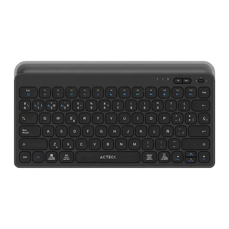 Teclado ACTECK TI737 Inalámbrico, Bluetooth 5.1/Dongle 2.4 MHz, Negro