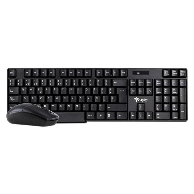 Kit Teclado y Mouse Stylos STPKTM3B, Negro