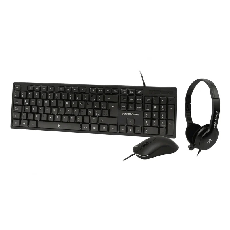 Kit Teclado y Mouse PERFECT CHOICE PC-201717, Negro