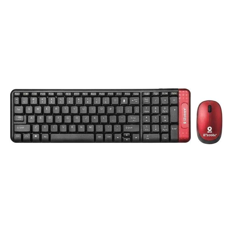 Kit Teclado y Mouse BROBOTIX 6000632, Negro/Rojo