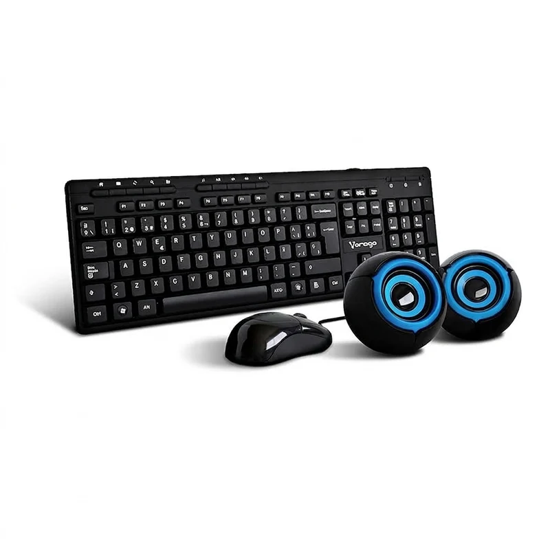 Kit Teclado y Mouse VORAGO Kms-104, 105 teclas, 1000 DPI, Negro