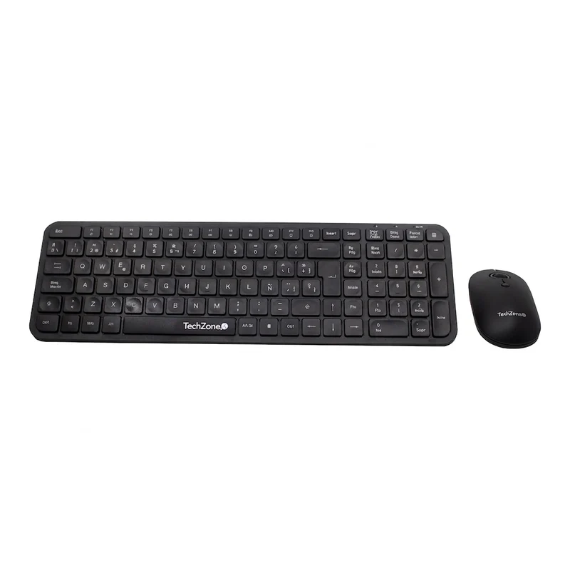 Kit Teclado y Mouse TECHZONE TZCOMBINA05 Inalámbrico, USB, Negro