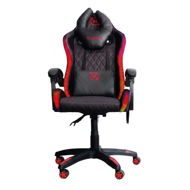 Silla Gamer NECNON NSG-RGB-1, Negro/Rojo